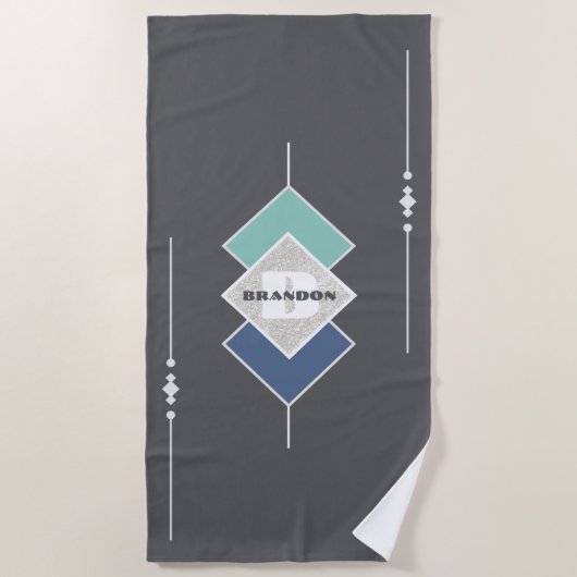 Taupe personnalisée Elégant Serviette de plage (Devant)