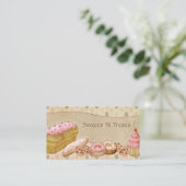 Taupe Pink Cakes Bakery Visitekaartje (Staand voorkant)