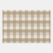 Taupe Plaid Herfst Patroon Ontwerp Inpakpapier Vel (Voorkant)