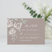 Taupe Rose d'aquarelle mariage RSVP (Debout devant)