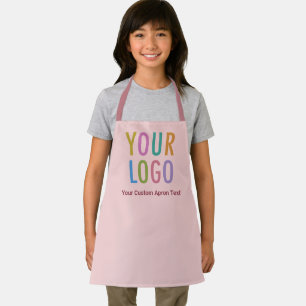Taupe Roze Aangepaste Kinderen Schort Bedrijfslogo