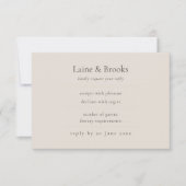 Taupe RSVP Card | Minimal Elegant Wedding Response (Devant)