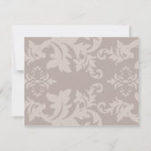Taupe simple Damask RSVP (Dos)
