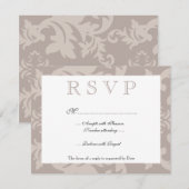 Taupe simple Damask RSVP (Devant / Derrière)