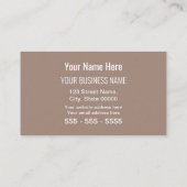 Taupe Simple Modern Ajouter Votre Carte de visite (Dos)