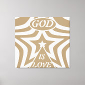Taupe Star Canvasprint: Neutraal "God Is Liefde" Canvas Afdruk (Voorkant)