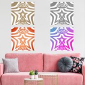Taupe Star Poster Print - Neutral "God Is Love" (Salon)