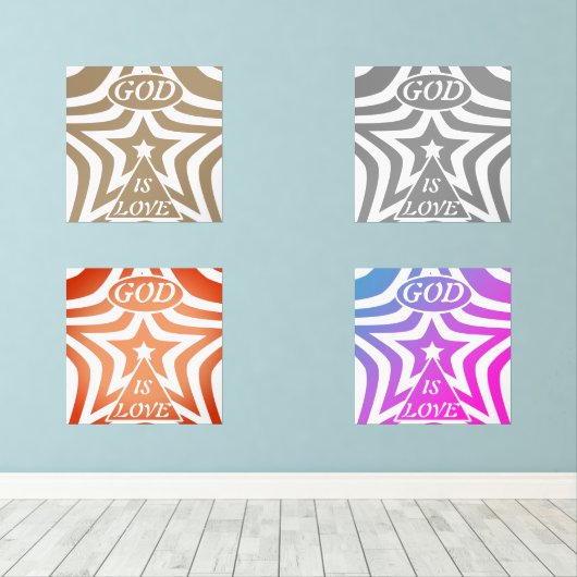 Taupe Star Poster Print - Neutral "God Is Love" (Parquet)