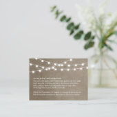 Taupe String Lights Wedding Insert Kaart (Staand voorkant)