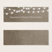 Taupe String Lights Wedding Insert Kaart (Voorkant /achterkant)