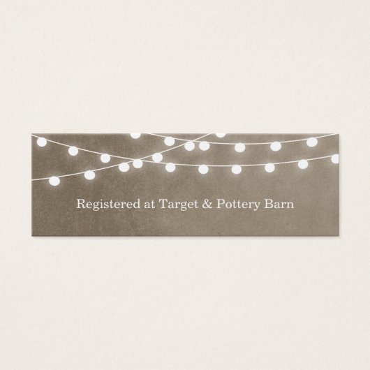 Taupe String Lights Wedding Insert Kaart (Voorkant)