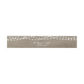 Taupe String Lights Wedding Invitation Belly Band Uitnodigingen Wikkel (Vlak)
