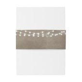 Taupe String Lights Wedding Invitation Belly Band Uitnodigingen Wikkel (Achterkant Voorbeeld)