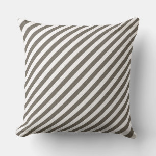 Taupe Stripe/ Joyeux Coussin Sucre de canne de No