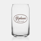 Taupe Stylisé Nom Mariage Bridesmaid Verre (Recto)