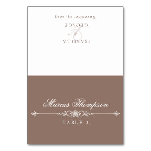 Taupe Vintage Kant Geld Plaatskaart Kaart
