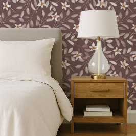 Taupe Watercolor Eucalyptus Floral  Behang