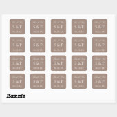 Taupe Wedding Favor Dank je Sticker (Vel)