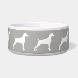 TAUPE WEIMARANER SILHOUETTE LARGE DOG BOWL VOERBAKJE