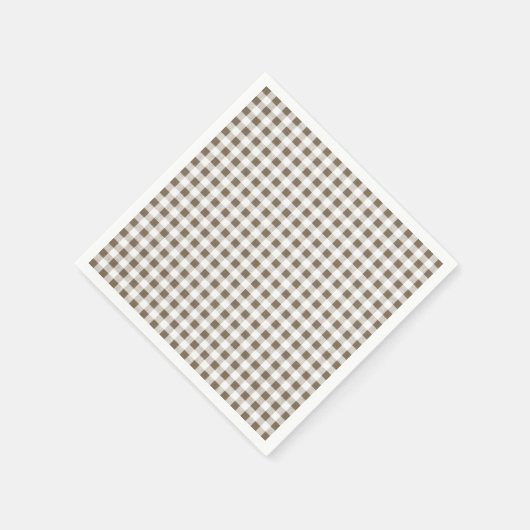 Taupe White Gingham Pattern Servet (Hoek)