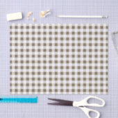 Taupe White Gingham Pattern Tissuepapier (Craft)