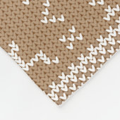 Taupe & White Reindeer Nordic Sweater Pattern Fleece Deken (Hoek)