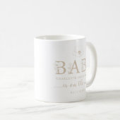 Taupe Wildflower Baby Announcement Coffee Mug (Devant droit)