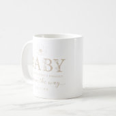 Taupe Wildflower Baby Announcement Coffee Mug (Devant gauche)