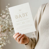Taupe Wildflower Baby Shower All-in-One Invitation
