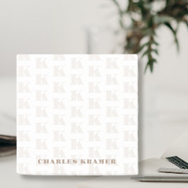 Taupe Wit minimaal vet Monogram Initiaal Letter Post-it® Notes