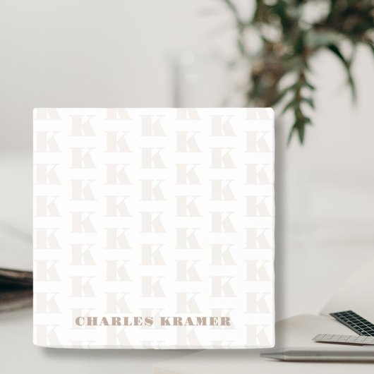 Taupe Wit minimaal vet Monogram Initiaal Letter Post-it® Notes