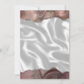 Taupe zilveren agaat witte zijde bruiloft kaart (Achterkant)