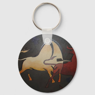 Taurean Bulls Animal Abstract Art Sleutelhanger