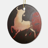 Taurean Bulls Animal Art Keramisch Ornament (Links)