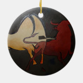 Taurean Bulls Animal Art Keramisch Ornament (Achterkant)