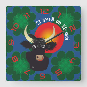 Taureau 21 avril au 20 mai Horloges Vierkante Klok