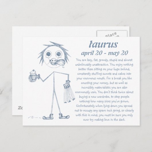 Taureau [ - BitchScope - ] Carte postale (Devant / Derrière)