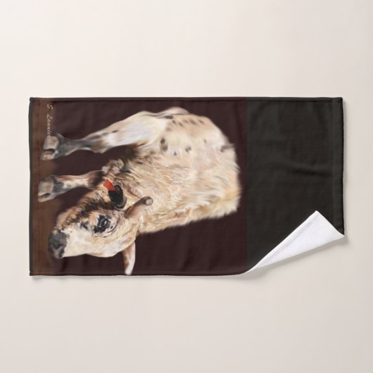 Taureau blanc éclatant Rodéo (Serviette à main)