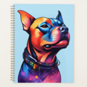 Taureau coloré Terrier Conception Cyberpunk, (Devant)