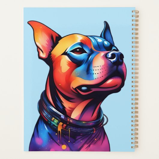 Taureau coloré Terrier Conception Cyberpunk, (Dos)