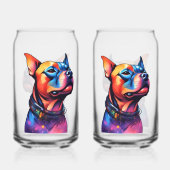 Taureau coloré Terrier Conception Cyberpunk, (Recto)