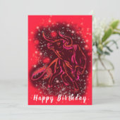 Taureau En Rouge Starry Carte D'Anniversaire (Debout devant)
