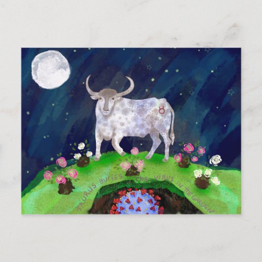 Taureau et la carte postale du Virus (Devant)