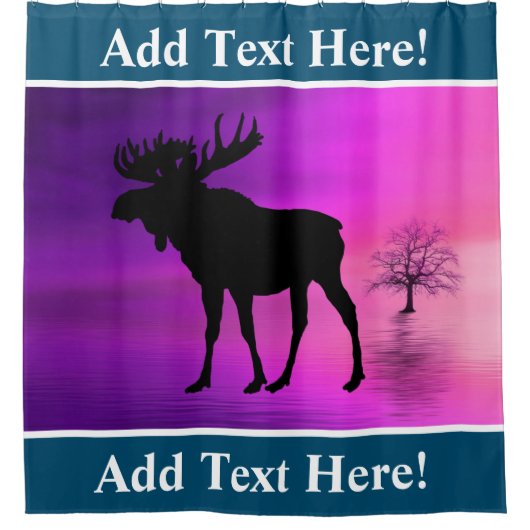 Taureau Moose Silhouette Douche rideau (Devant)