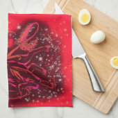 Taureaux De Serviettes Rouges De Cuisine Courant À (Quart Plié)