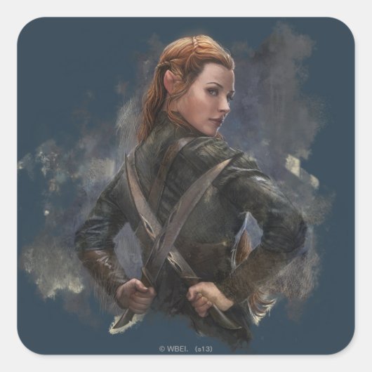 TAURIEL™-schets Vierkante Sticker (Voorkant)