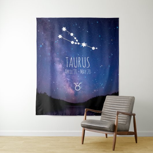 Taurus | Aangepaste astrologie Tapestry Wandkleed (In situ)