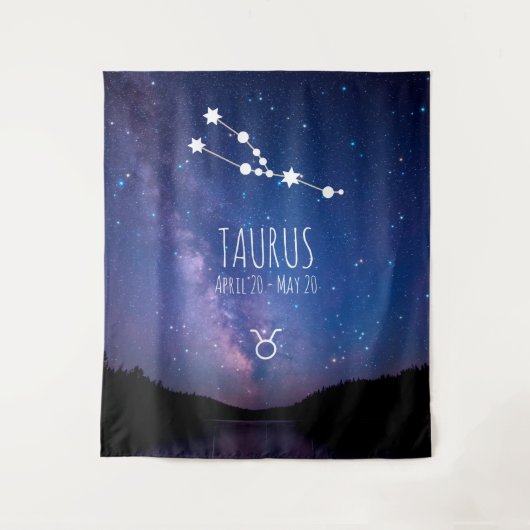 Taurus | Aangepaste astrologie Tapestry Wandkleed (Voorkant)