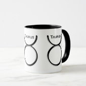 TAURUS, abstract ontwerp van het sterrenbeeld, Mok (Voorkant rechts)