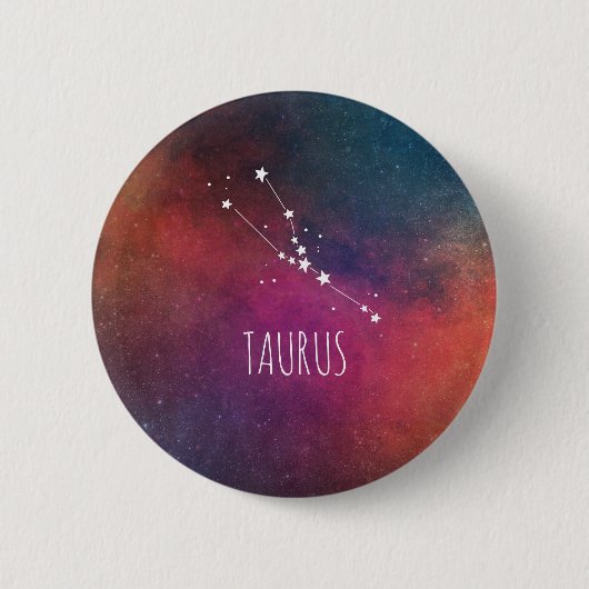 Taurus Astrologie Ronde Button 5,7 Cm (Voorkant)